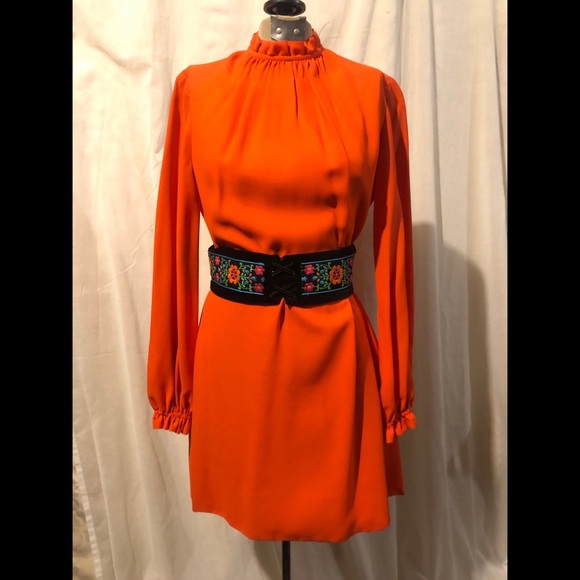 Lanz Dresses & Skirts - 50s/60s Long Sleeve Mini Dress w/ Embroidered Belt